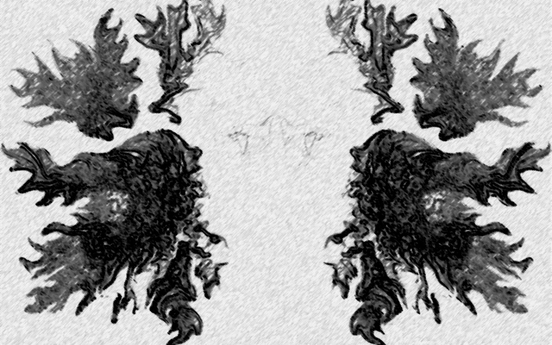 Abstract ink splatters on paper