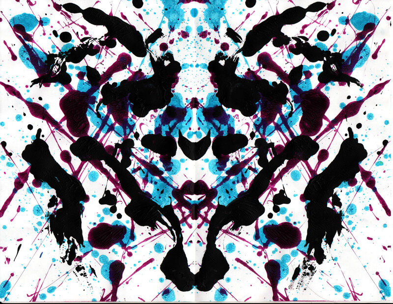 Abstract inkblot symmetrical art