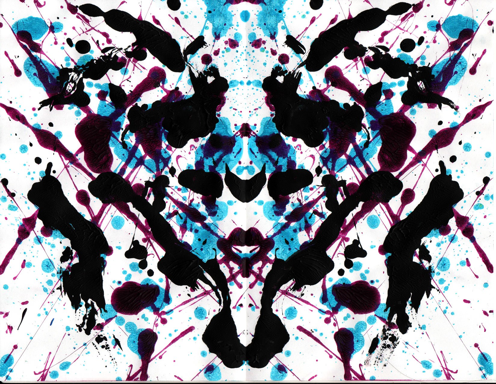 Abstract inkblot symmetrical art
