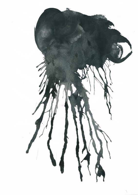 abstract inkblot with drips