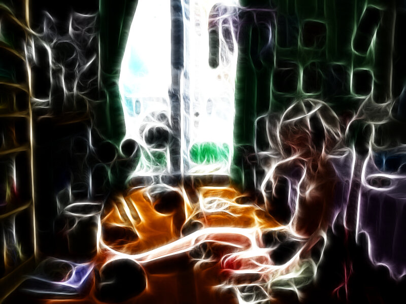 abstract interior with light effects