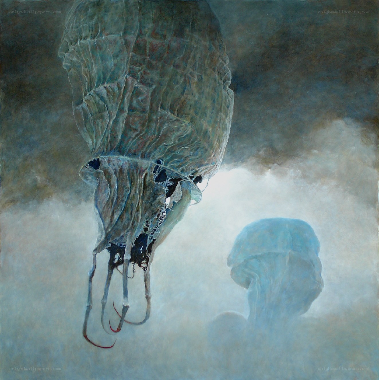 Abstract jellyfish in mist