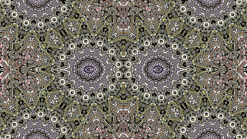 Abstract Kaleidoscopic Pattern — Black