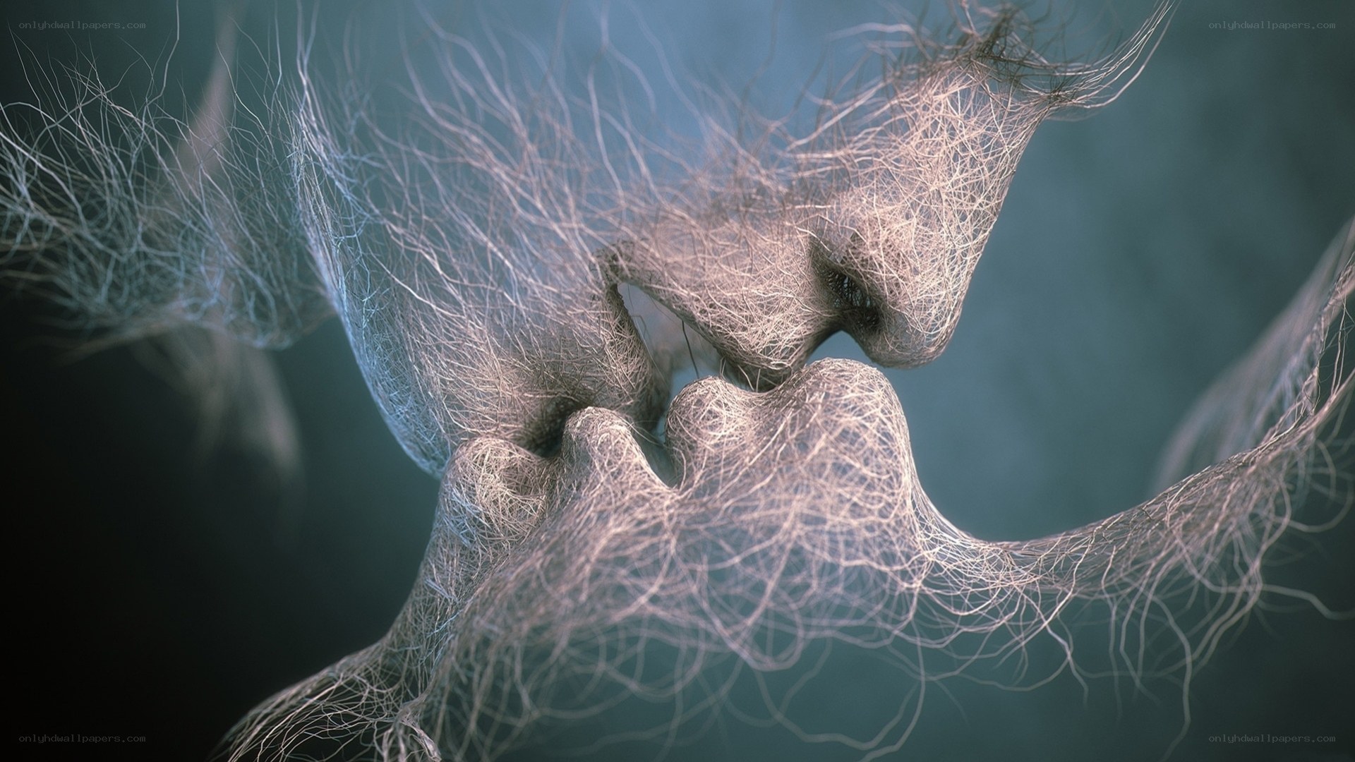 abstract kissing figures