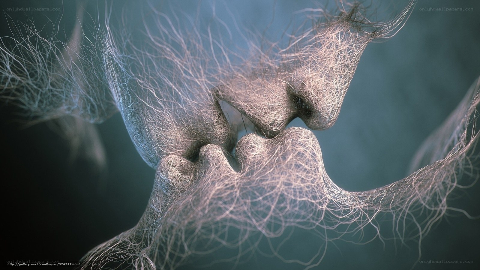 abstract kissing figures