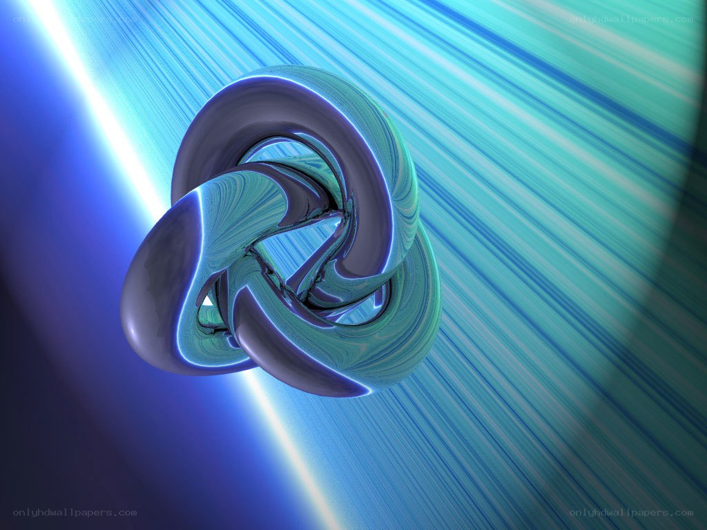 Abstract knot in blue light