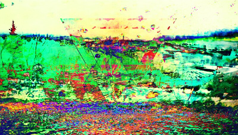 Abstract Landscape Collage — Green