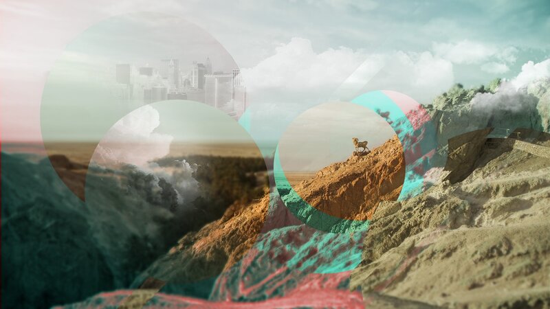 abstract landscape collage