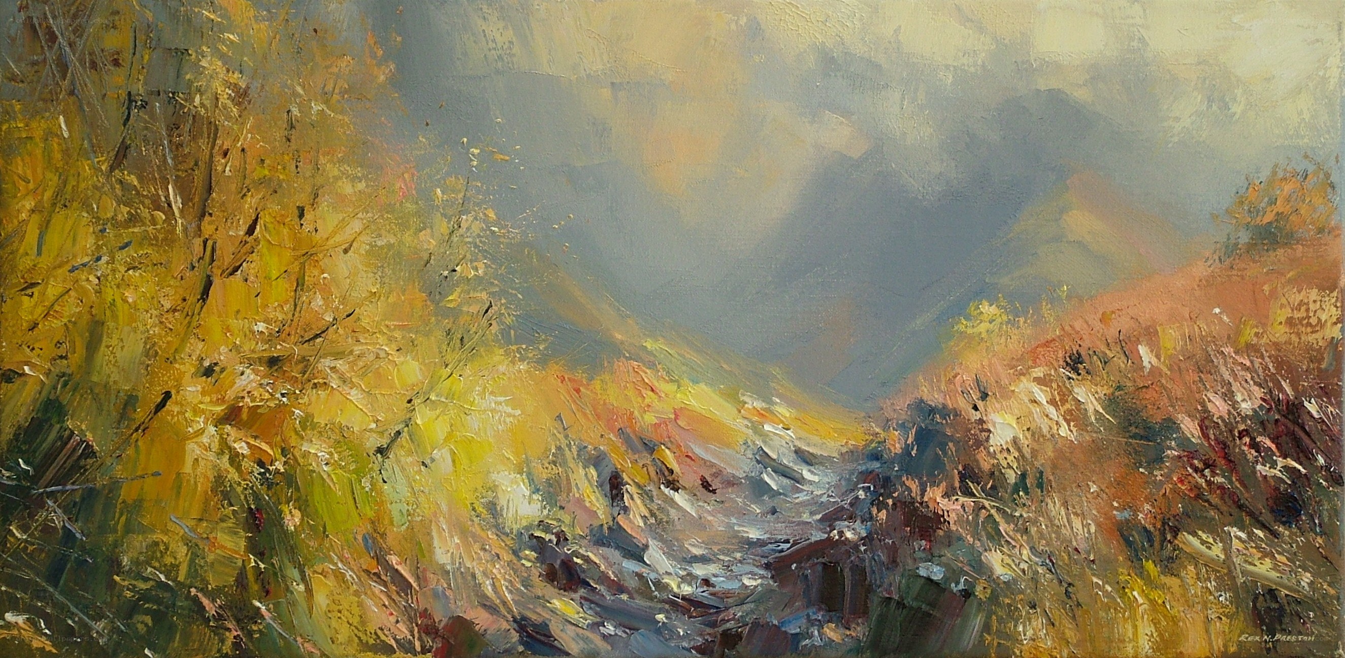 Abstract landscape painting
