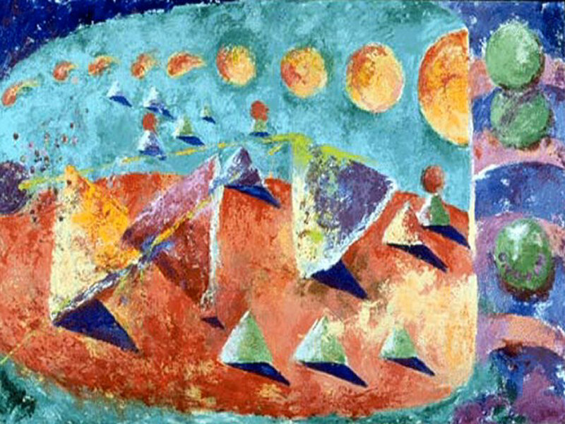 Abstract Landscape Painting — Blue, Dreamy