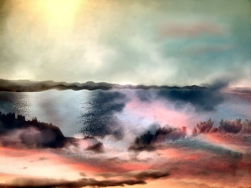 Abstract Landscape Painting — Blue