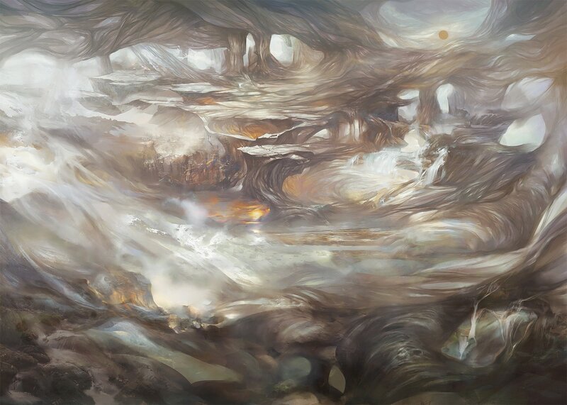 Abstract Landscape Painting — Brown, Dramatic