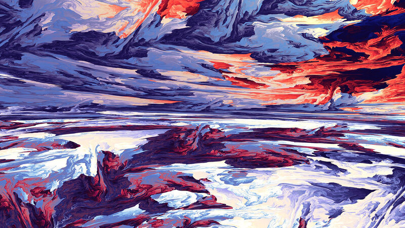 Abstract Landscape Painting — Red, Dramatic