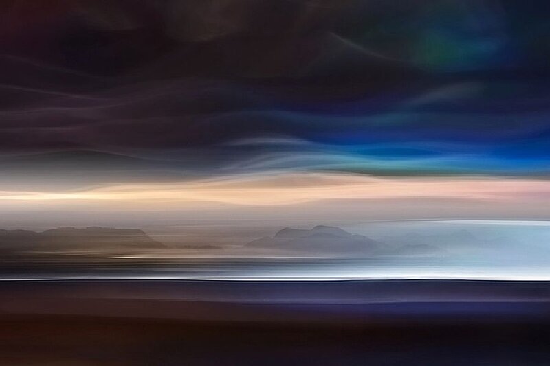 Abstract Landscape with Aurora