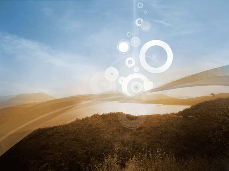 Abstract landscape with circular patterns