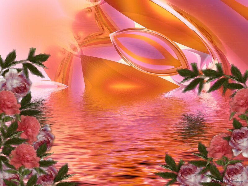 Abstract Landscape with Flowers