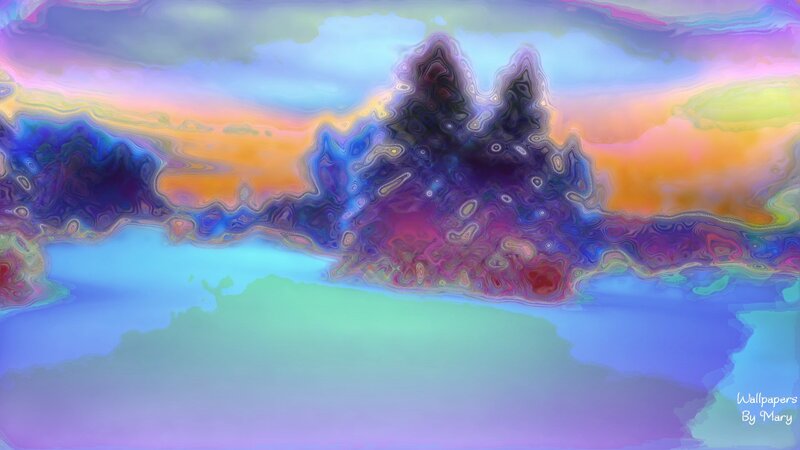 Abstract Landscape with Island