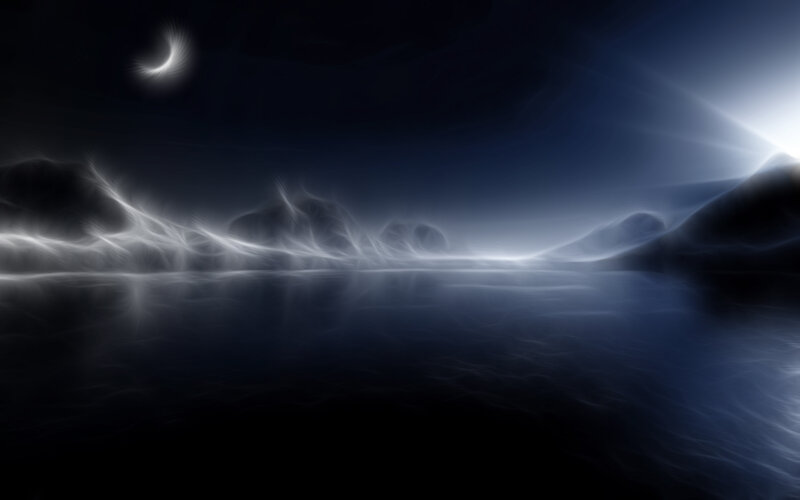 Abstract Landscape with Moon