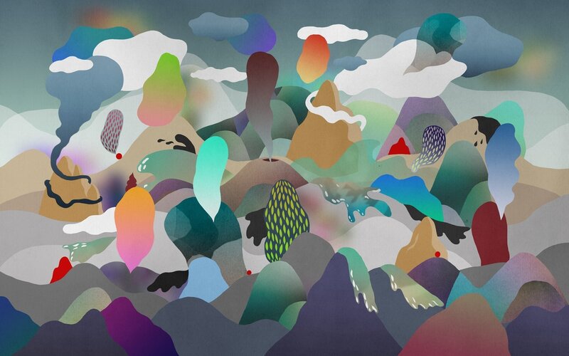 Abstract Landscape with Mountains