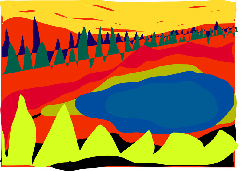 Abstract Landscape with Pond