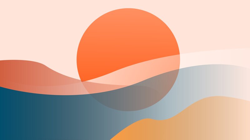 Abstract Landscape with Sun