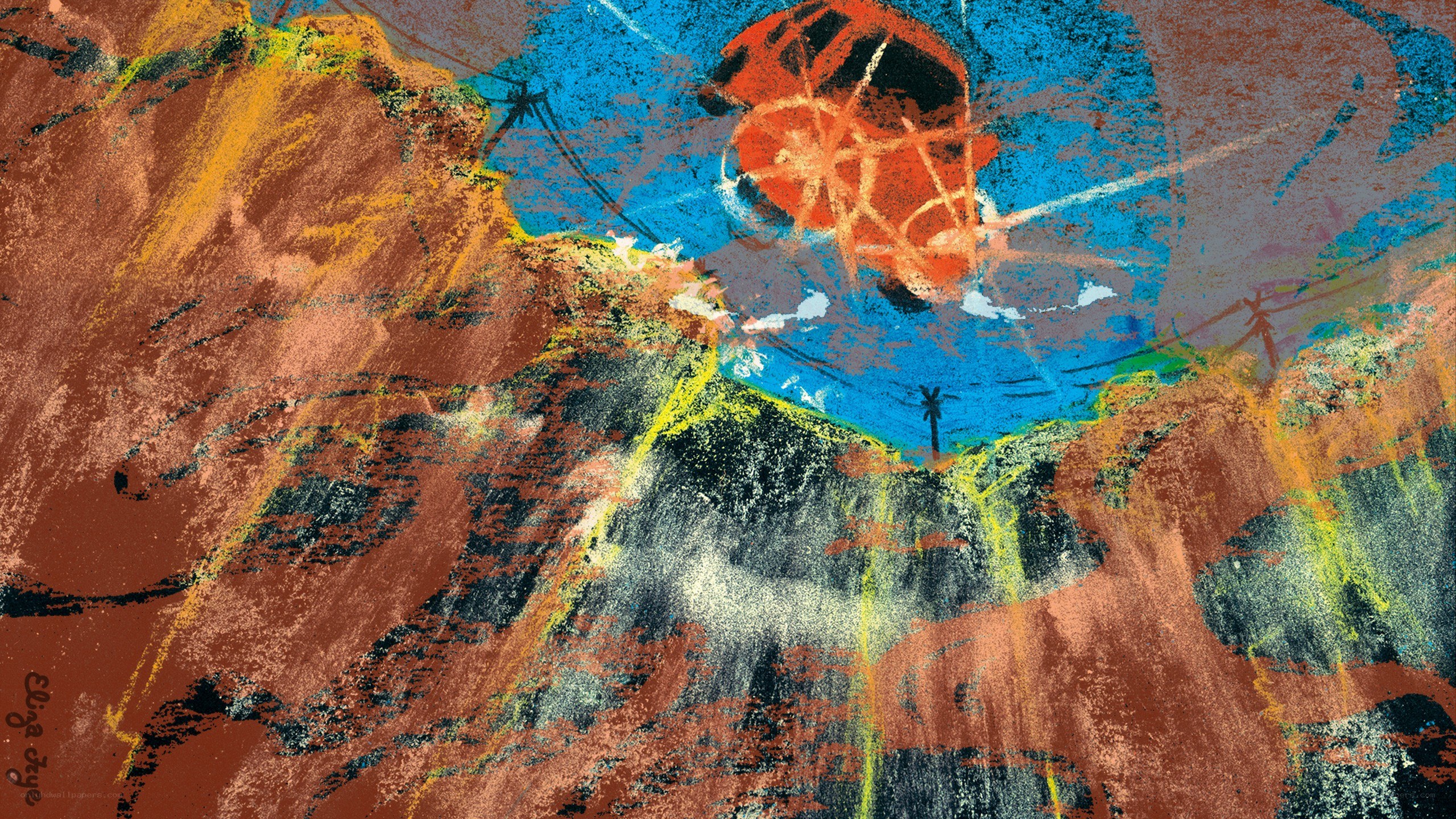 Abstract landscape with vibrant colors