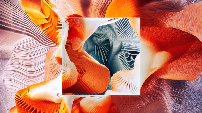 Abstract Layered Forms — Orange