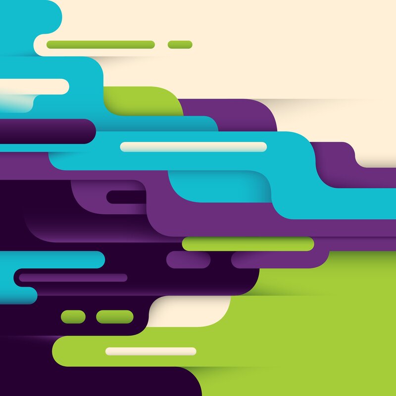 Abstract Layered Shapes — Green, Calm