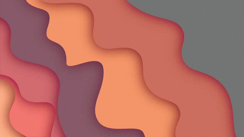 Abstract Layered Shapes — Orange, Calm