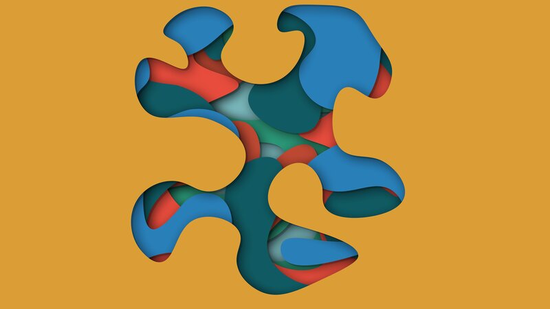 Abstract Layered Shapes — Orange