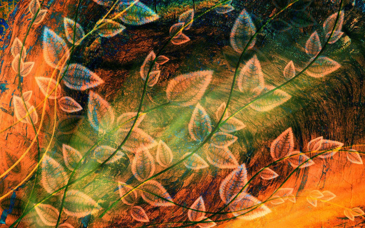 Abstract leaf pattern art