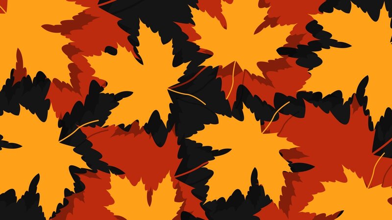 Abstract Leaf Pattern — Orange, Vibrant