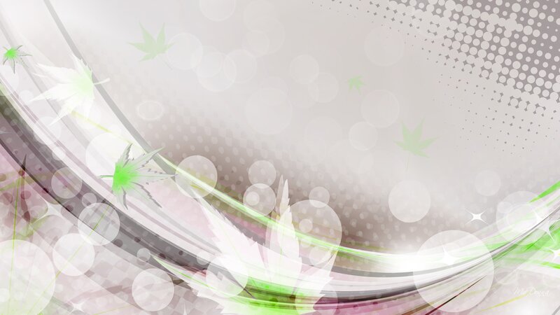 Abstract Leaf Pattern — White, Calm, Digital Art
