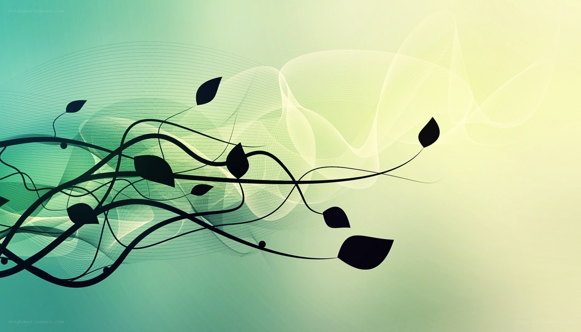 abstract leafy vine design