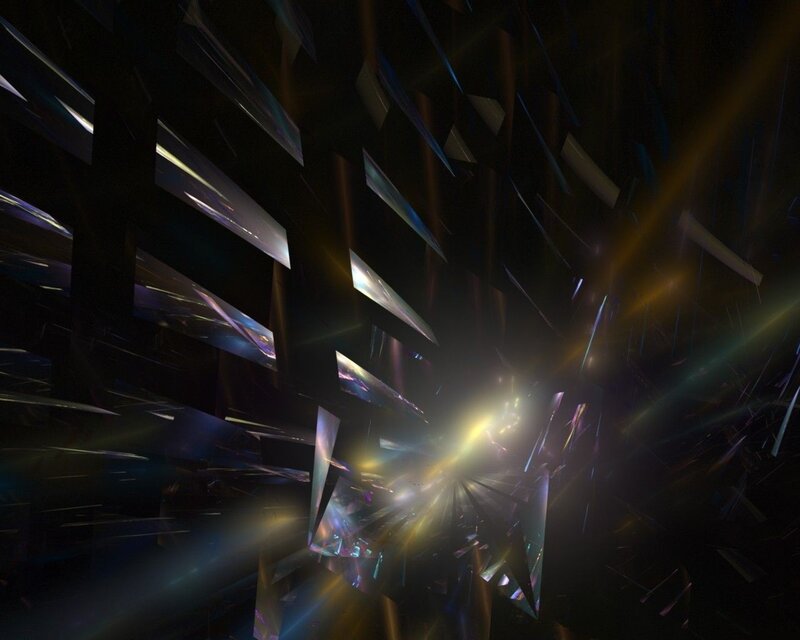 Abstract light and glass shards