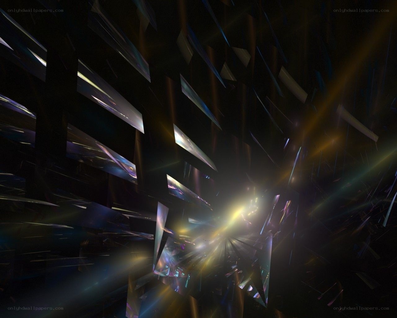 Abstract light and glass shards