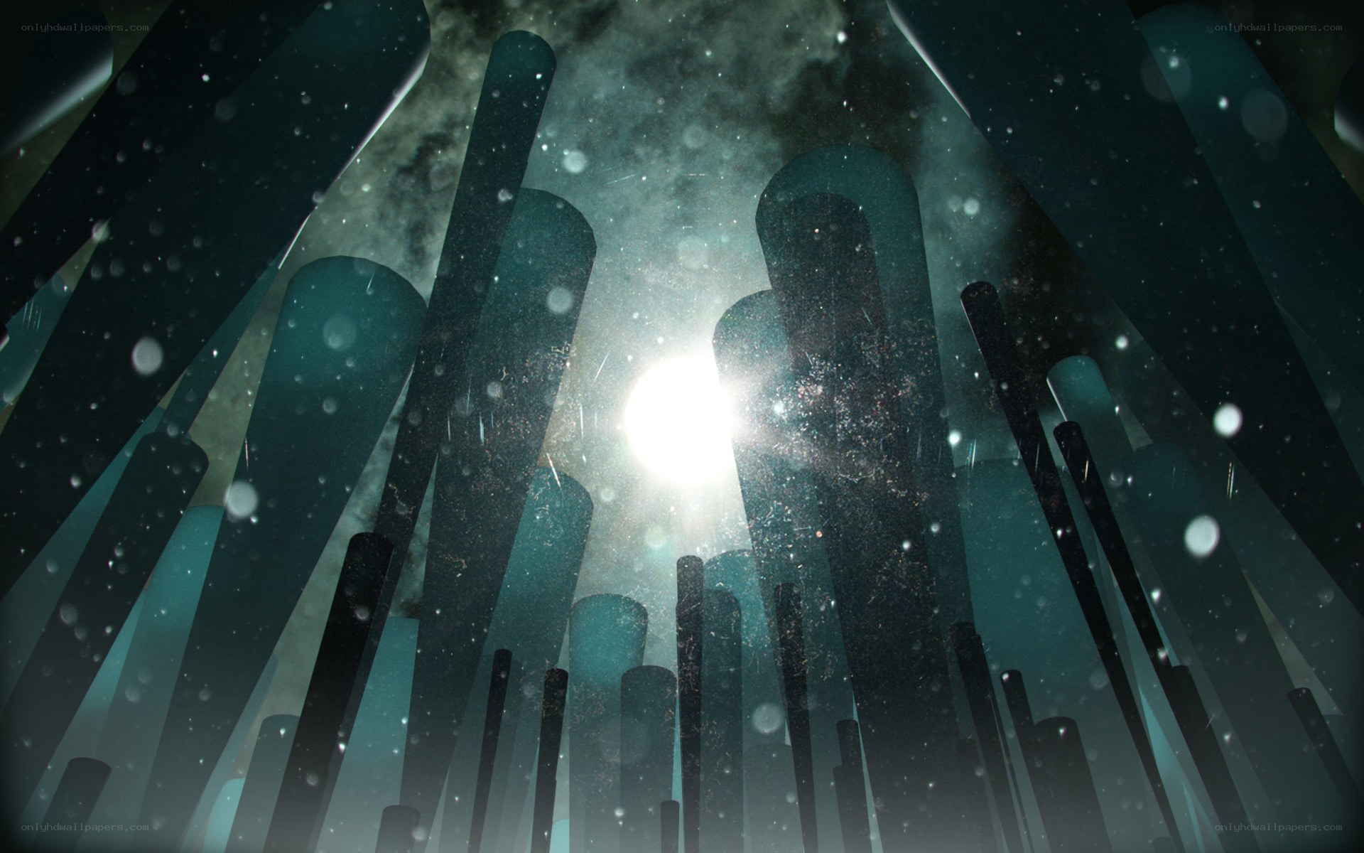 abstract light and pillars