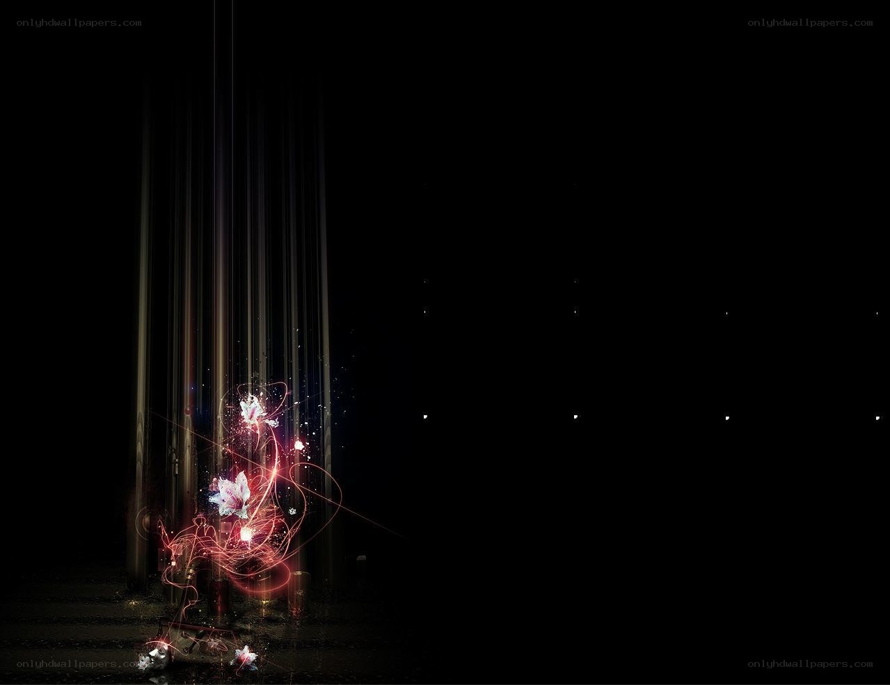abstract light art with flowers
