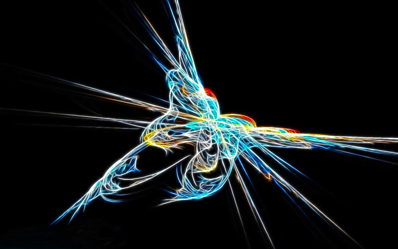 Abstract light beam explosion