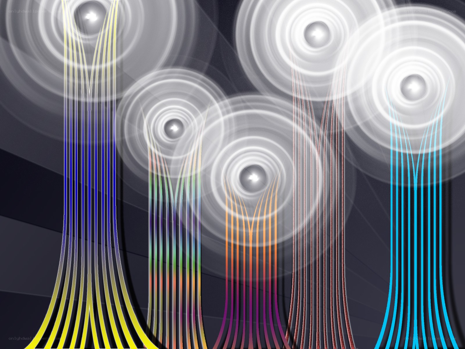 Abstract light beam patterns
