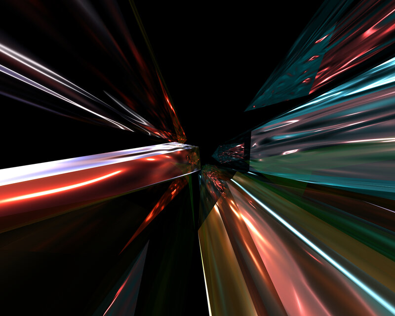 Abstract light beam tunnel