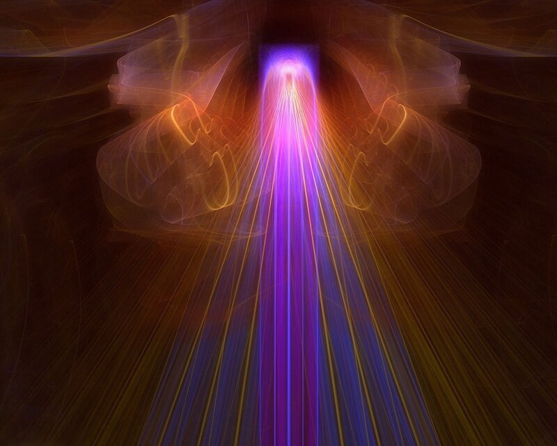 abstract light beam with wings