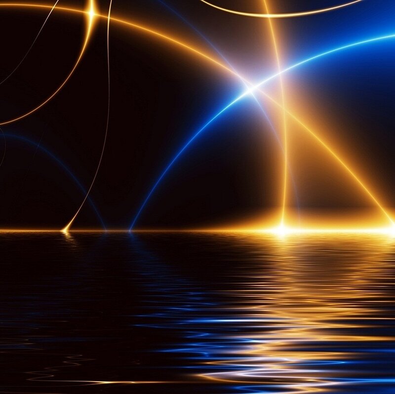 Abstract Light Beams — Blue, Dramatic