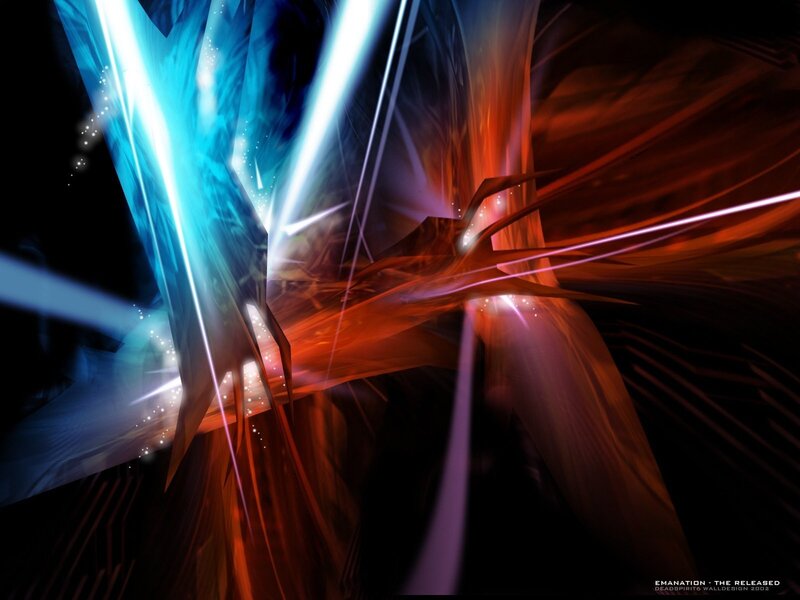 Abstract Light Beams — Blue, Dynamic, Digital Art, Color
