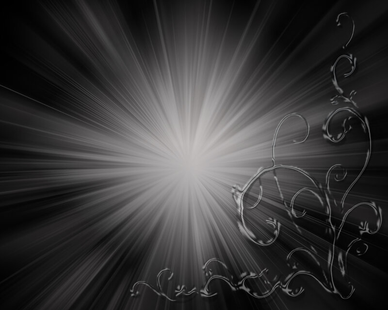 Abstract Light Burst — Black, Dramatic, Digital Art, Light Rays