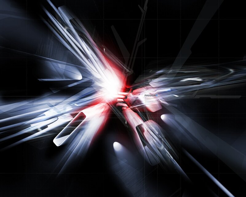 Abstract Light Burst — Black, Dramatic, Digital Art, Light Streaks, Grid Lines