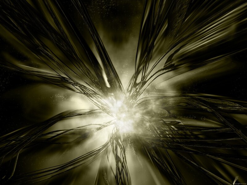 Abstract Light Burst — Black, Dramatic, Digital Art, Rays