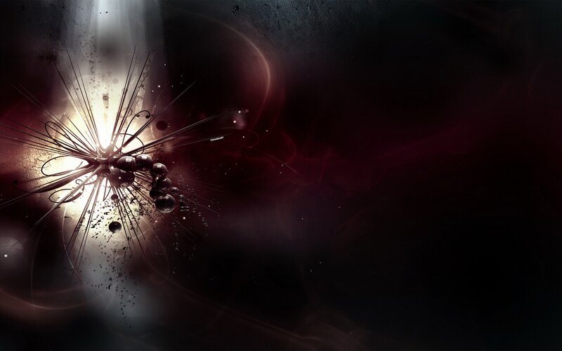 Abstract Light Burst — Black, Dramatic, Digital Art, Sparks