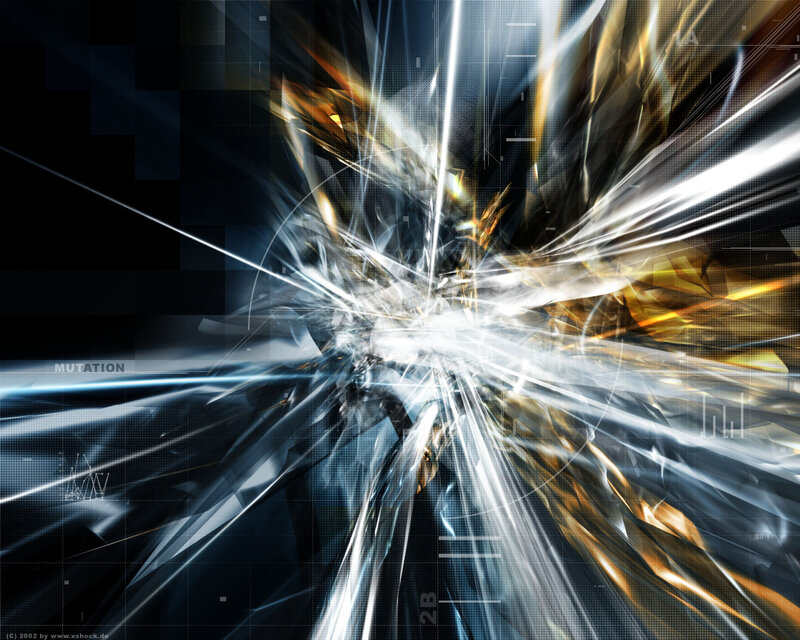 Abstract Light Burst — Black, Dynamic, Digital Art
