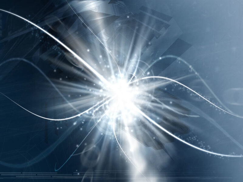 Abstract Light Burst — Blue, Dynamic, Digital Art, Light Rays, Particles